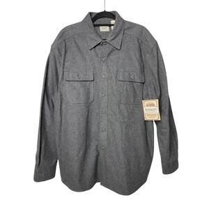 Schmidt Workwear Men's XL Gray Button Up Long Sleeve Flannel Shirt Cotton NWT
